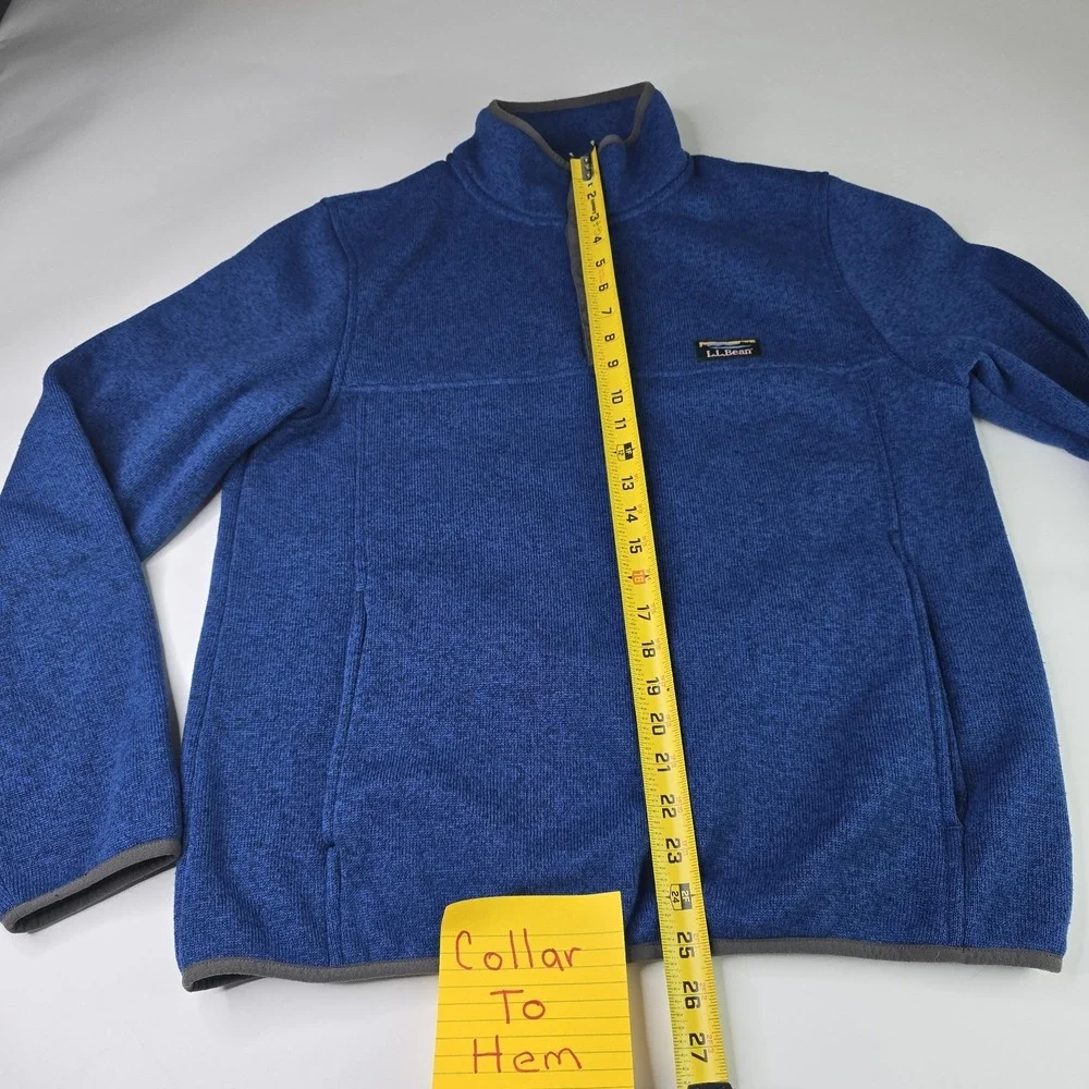 LL Bean Mens‎ Medium Quarter Snap Sweater Pullover Fleece Slightly Fitted Blue